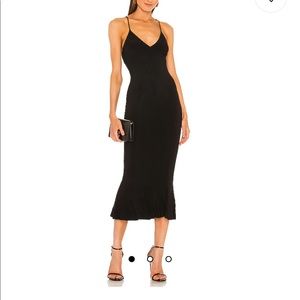 Norma Kamali X Revolve Slip Fishtail Dress in Black.